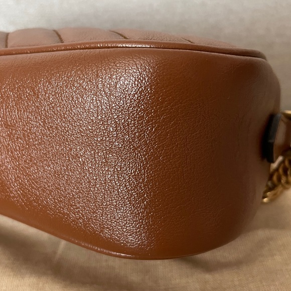 Gucci Marmont Diagonal Small Bag - Brown/Cognac - Picture 5 of 15